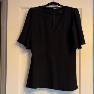 Elegant Short Sleeved Black Blouse by Ann Taylor